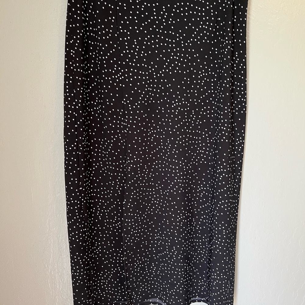 Nasty Gal Black Polka Dot Size S Midi Skirt
